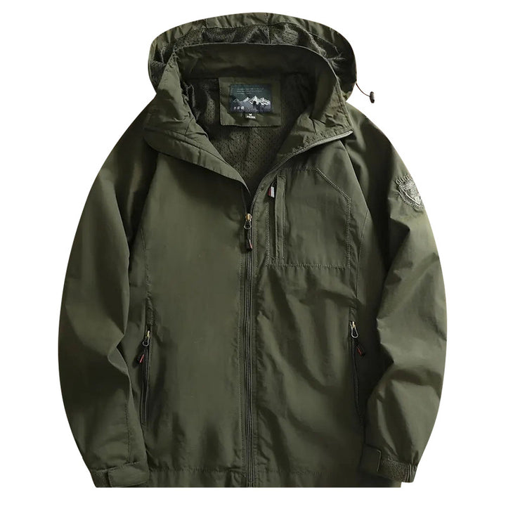 Men's nano lightweight wind and water-repellent hooded jacket with concealed chest zipper pocket Mune Fashion