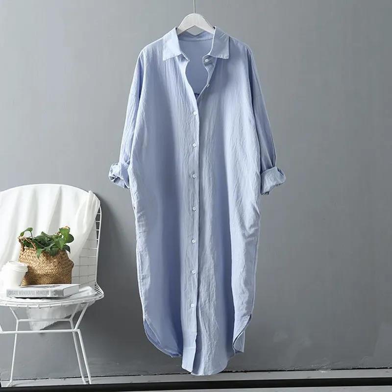 Women's Oversized Blouse Shirt In Casual Cut with Button Placket Mune