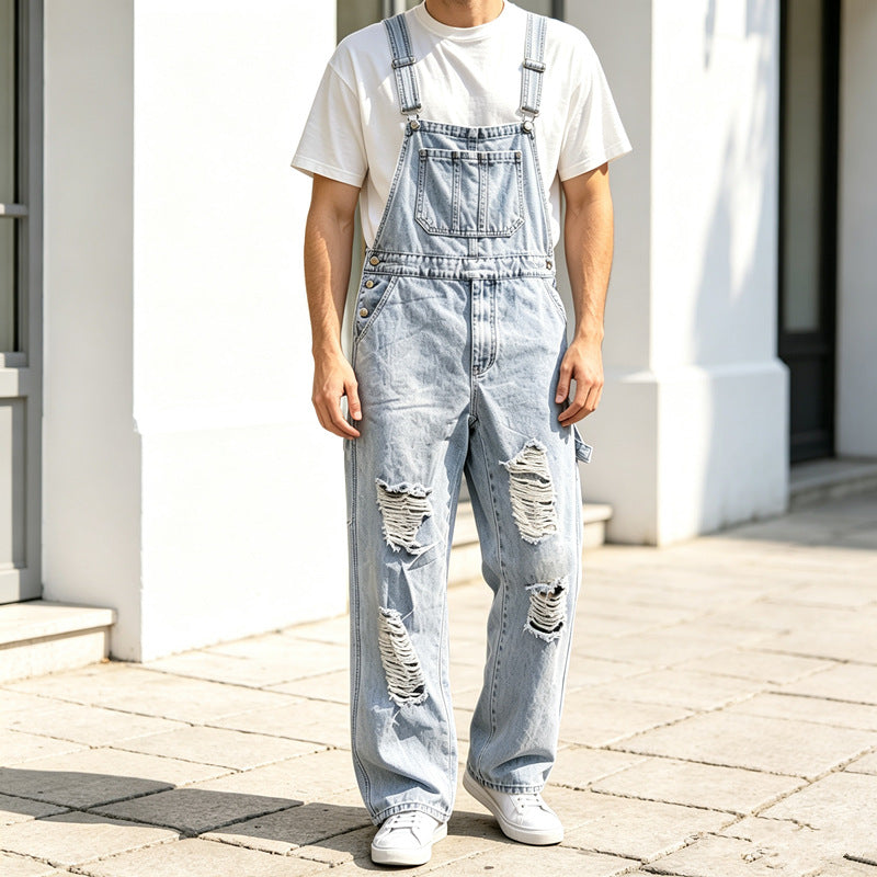 Men's Casual Ripped Overalls Mune Fashion