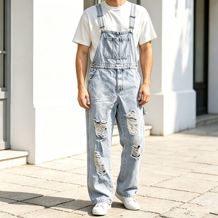 Men's Casual Ripped Overalls Mune Fashion