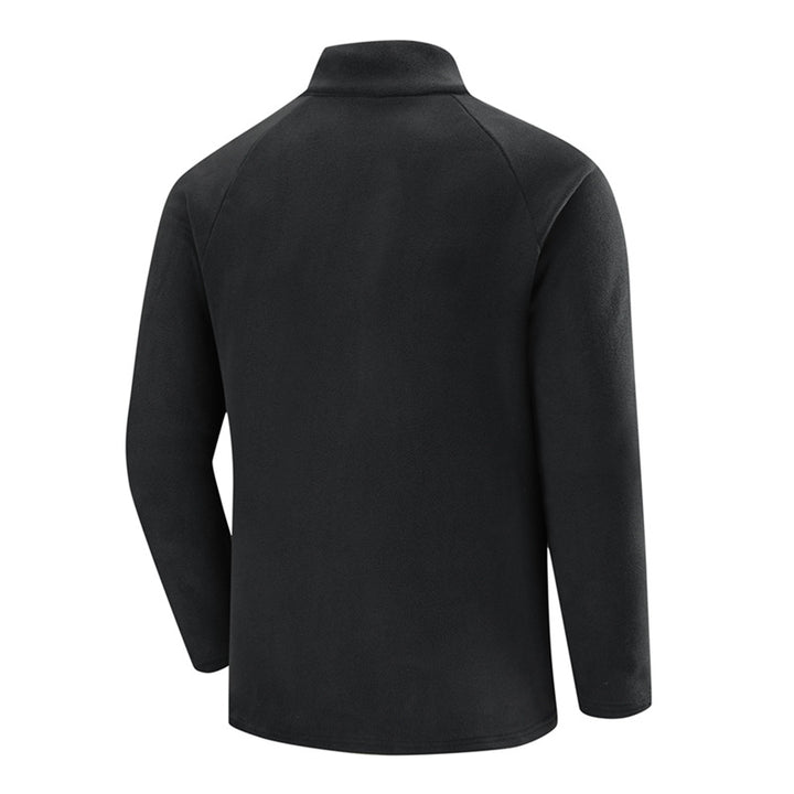 Men's Fleece Half-Zip Training Shirt with Stand-up Collar and Sleeve Zipper Pocket Mune Fashion