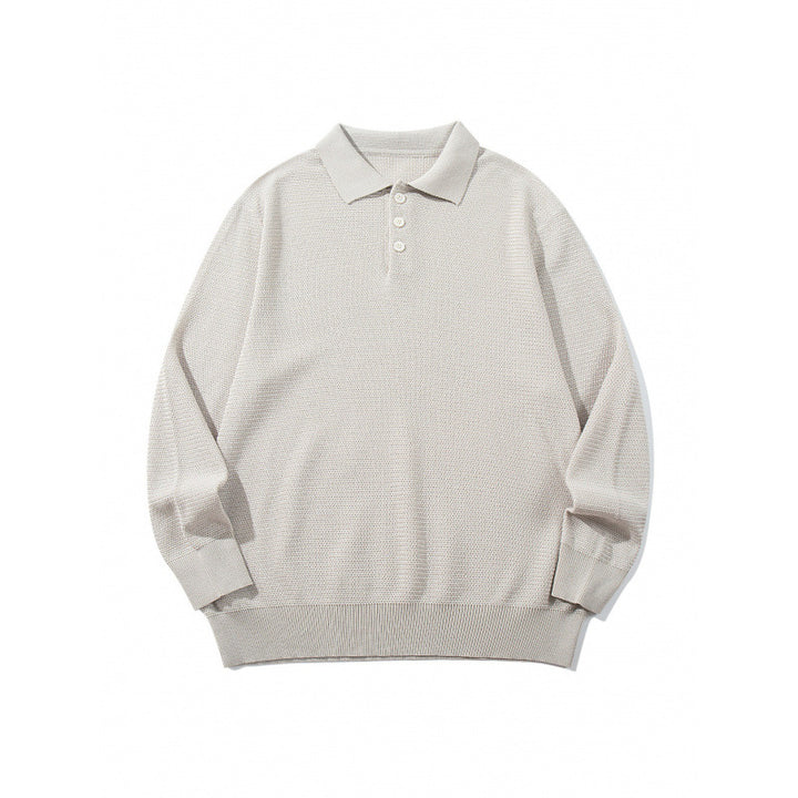 Unisex Boxy Fine Knit Polo Shirt with Henley Placket, Ribbed Cuffs and Raglan Sleeves Mune Fashion