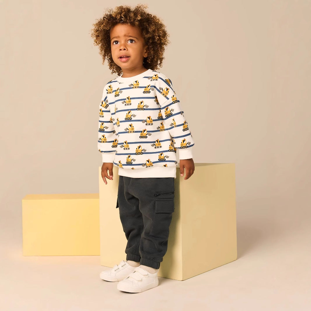 Kids Sweatshirt with fun construction site pattern Mune Fashion