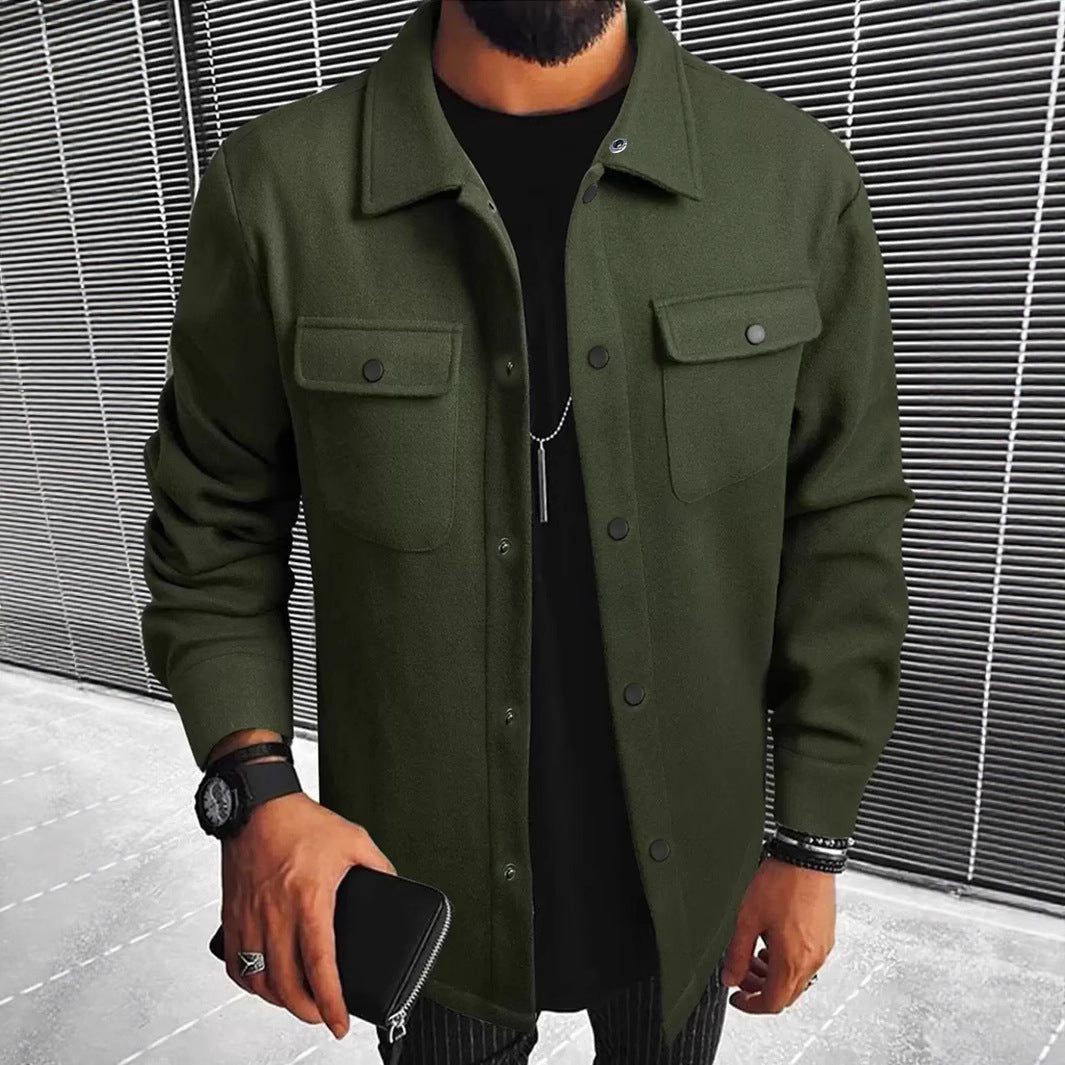 Men's Fashion Shirt Jacket with Practical Pockets