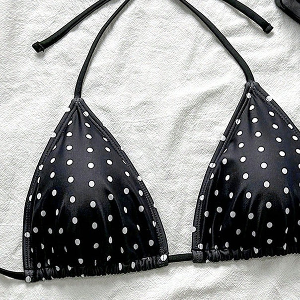 Ladies triangle bikini top with playful polka dot pattern Mune Fashion