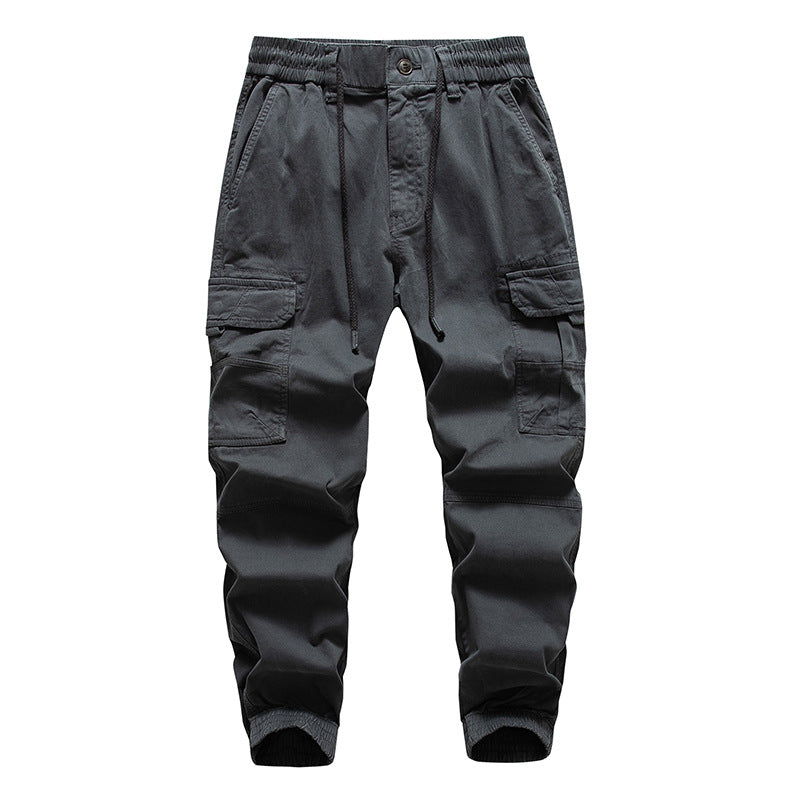Men's Multifunctional Cargo Jogger Pants with Drawstring Waistband, Knee Patches, and Organizer Pockets Mune Fashion