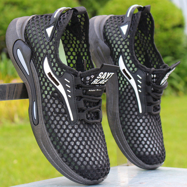 Men's Breathable Mesh Slip-On Running Shoe with Reflective Details and Memory Foam Cushioning Mune Fashion