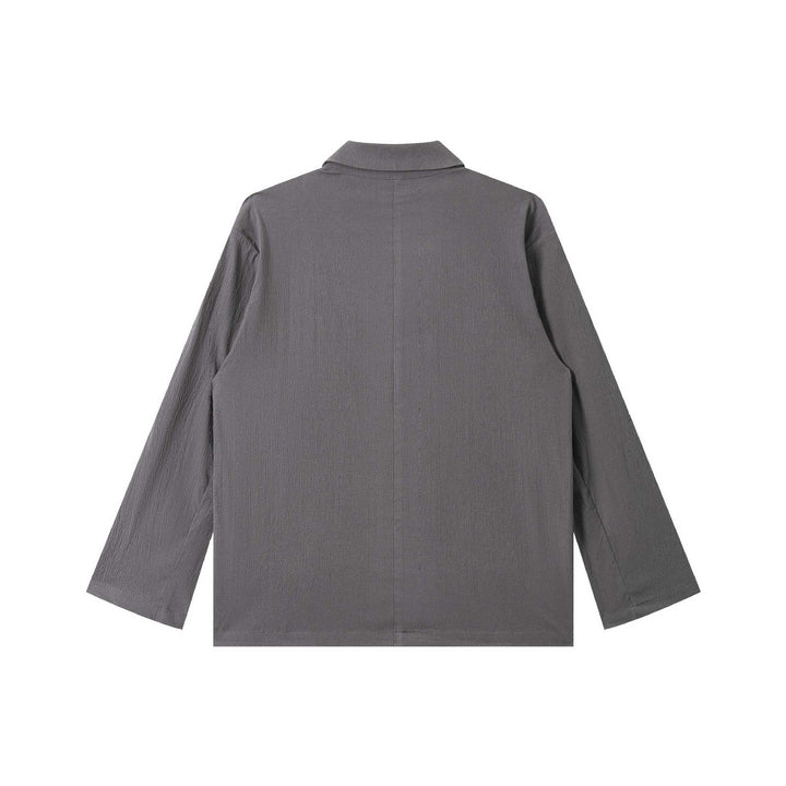 Men's Lightweight Structured Overshirt with Lapel Collar, Button Placket and Patch Pockets Mune Fashion