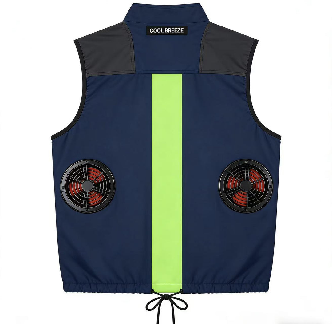 Unisex nan battery-operated cooling vest with integrated fans and reflective safety stripe Mune Fashion