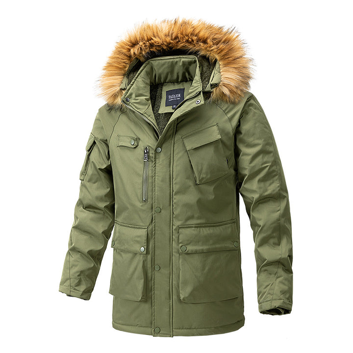 Men's Warm-Lined Parka Jacket with Hood and Teddy Lining Mune Fashion