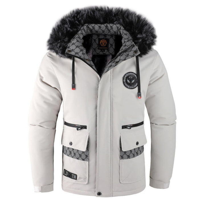 Men's Functional Jacket with Faux Fur Collar Mune Fashion