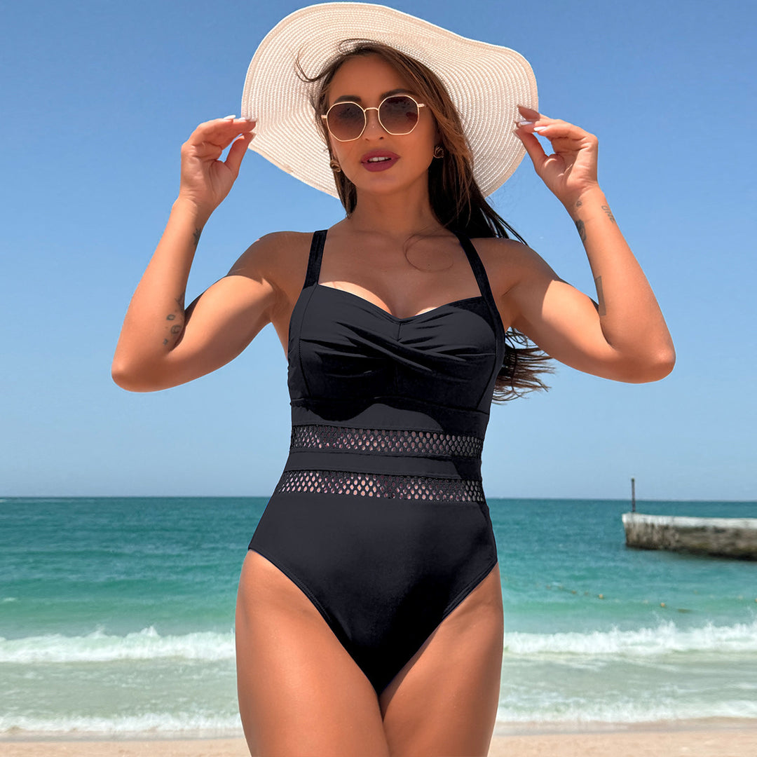Women's One-Piece Swimsuit with Strategically Placed Mesh Details Mune Fashion