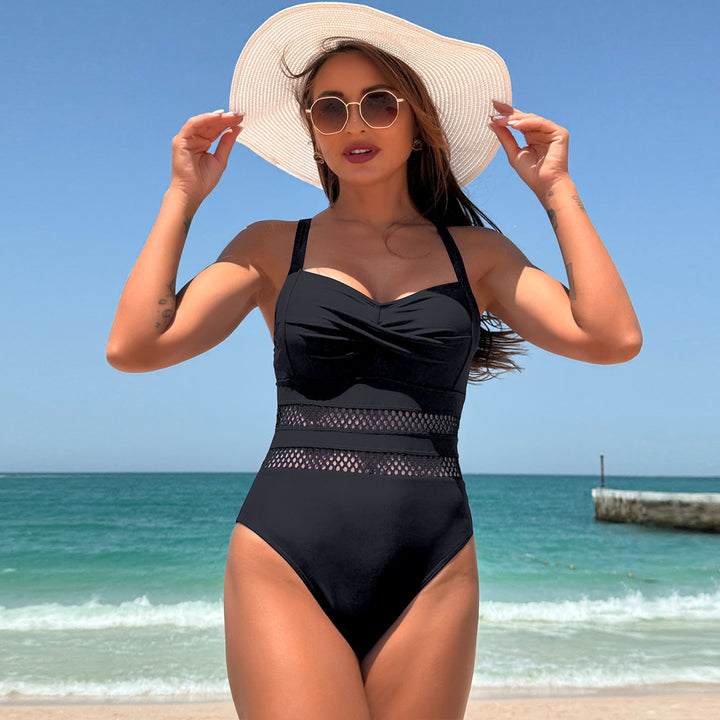 Women's One-Piece Swimsuit with Strategically Placed Mesh Details Mune Fashion