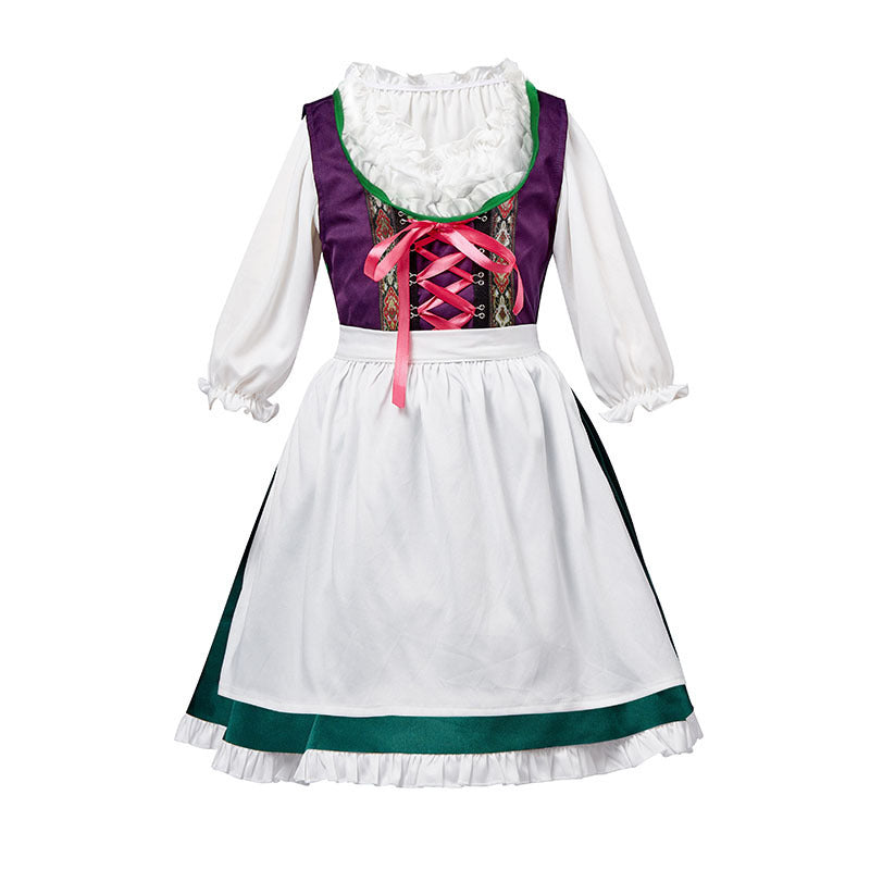 Women's three-piece traditional dress Dirndl costume set with lacing, fitted skirt, and removable Carmen blouse Mune Fashion