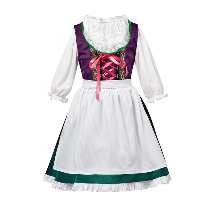 Women's three-piece traditional dress Dirndl costume set with lacing, fitted skirt, and removable Carmen blouse Mune Fashion
