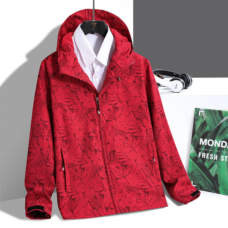 Men's Sporty Transitional Jacket with Floral Pattern Mune Fashion