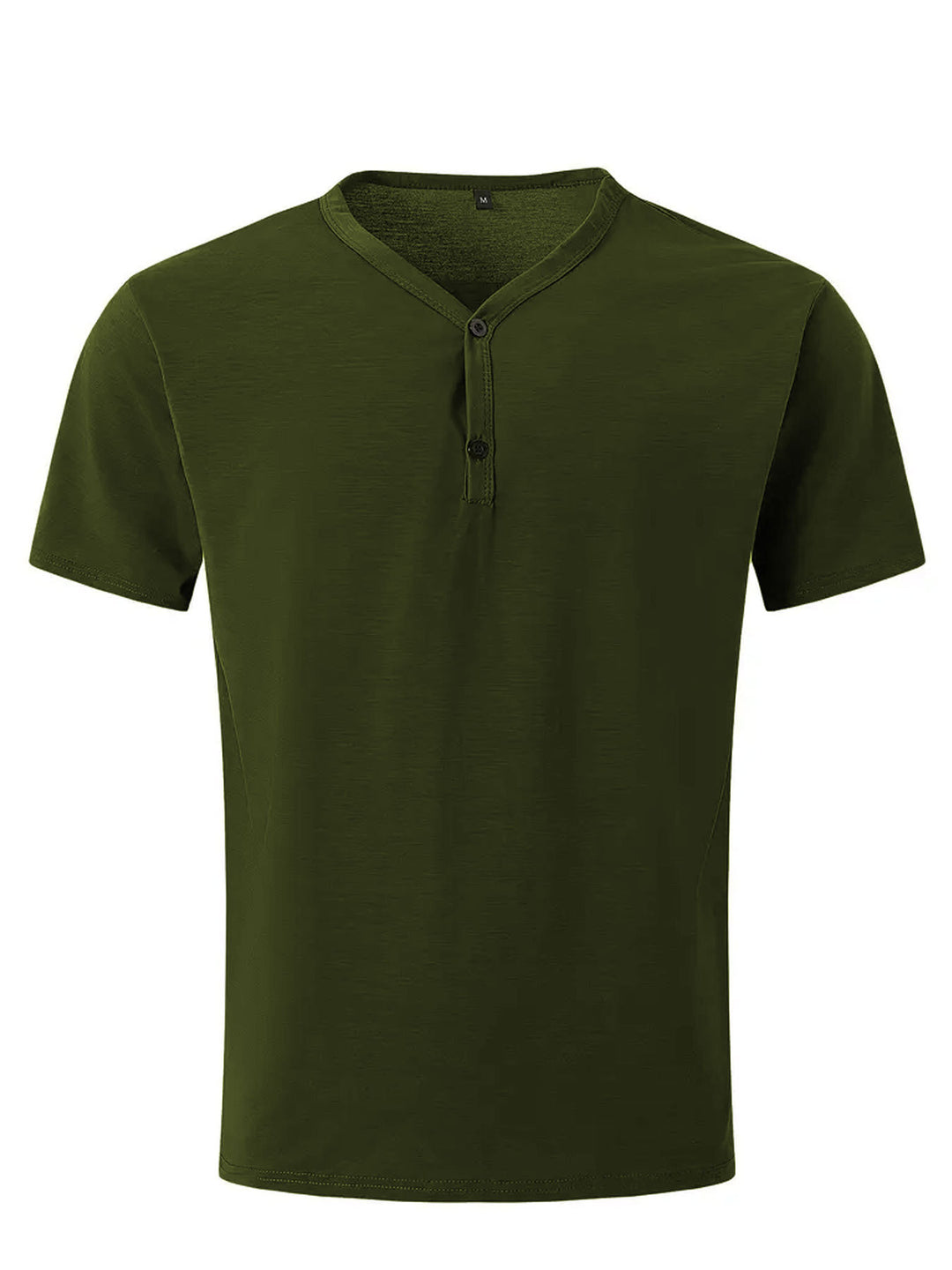 Men's short-sleeved Henley shirt with V-neck and two-button placket made of cotton blend Mune Fashion