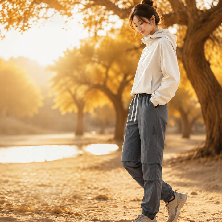 Men's Lightweight Technical Cargo Trekking Pants with Drawstring Waist, Zipper Pockets, and Elastic Hem Mune Fashion