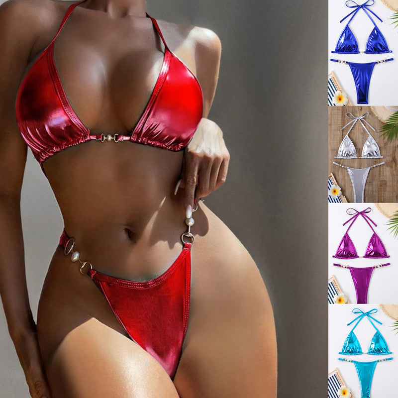 Women's Triangle Bikini with Glamorous Details Mune Fashion