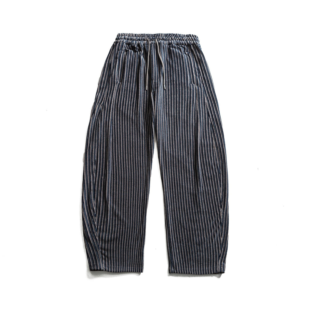 Women's Wide Pleated Trousers with Elastic Waistband and Drawstring Mune Fashion