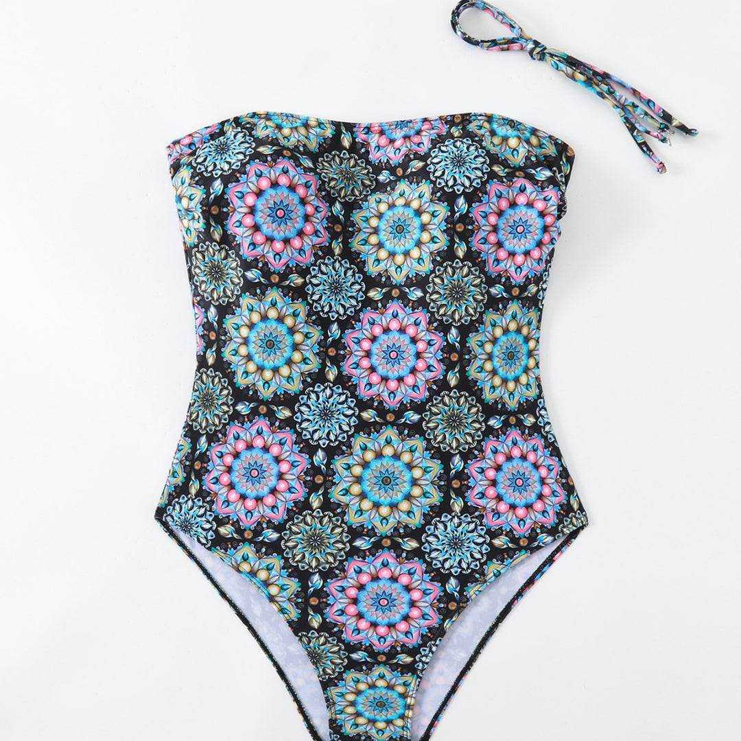 Women's bandeau swimsuit with unique mandala pattern Mune Fashion