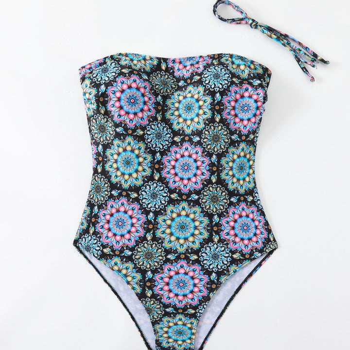 Women's bandeau swimsuit with unique mandala pattern Mune Fashion