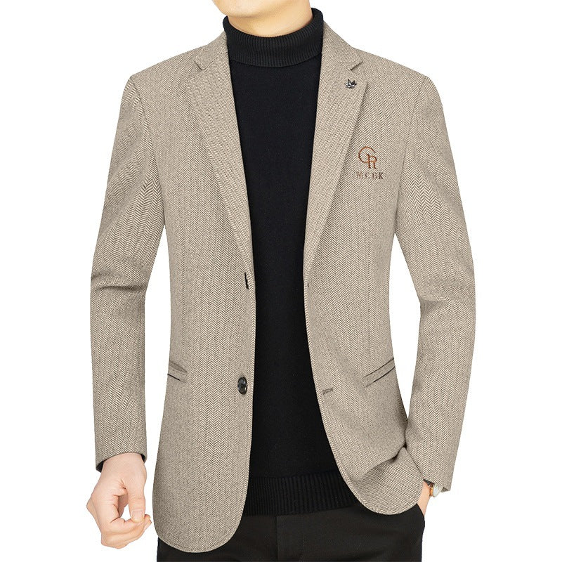 Men's blazer made of wool blend with houndstooth pattern and patch pockets Mune Fashion