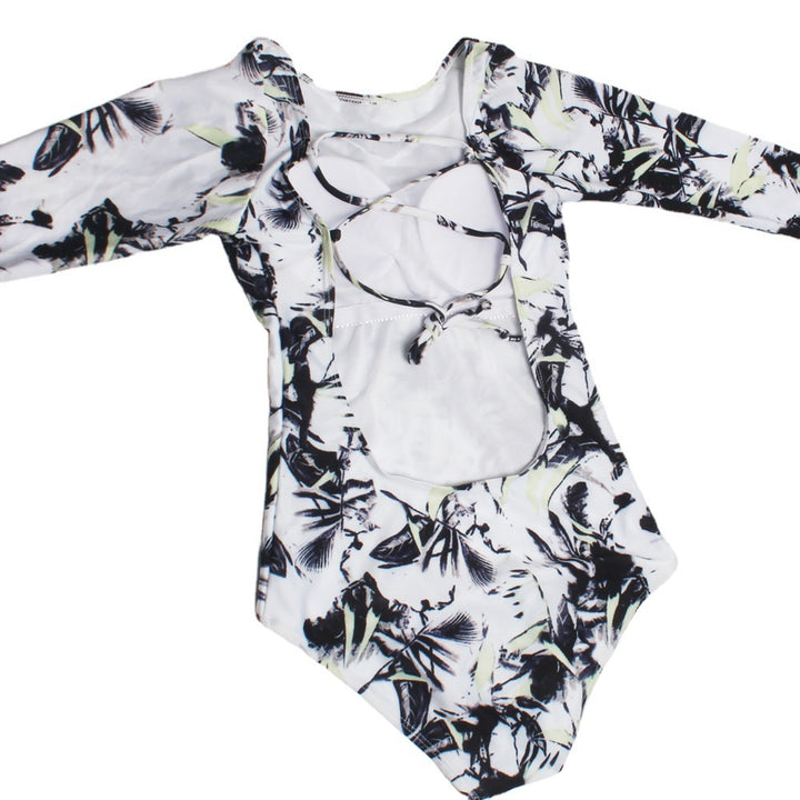 Ladies One-Piece Swimsuit with Long Sleeve and Pineapple Design Mune Fashion