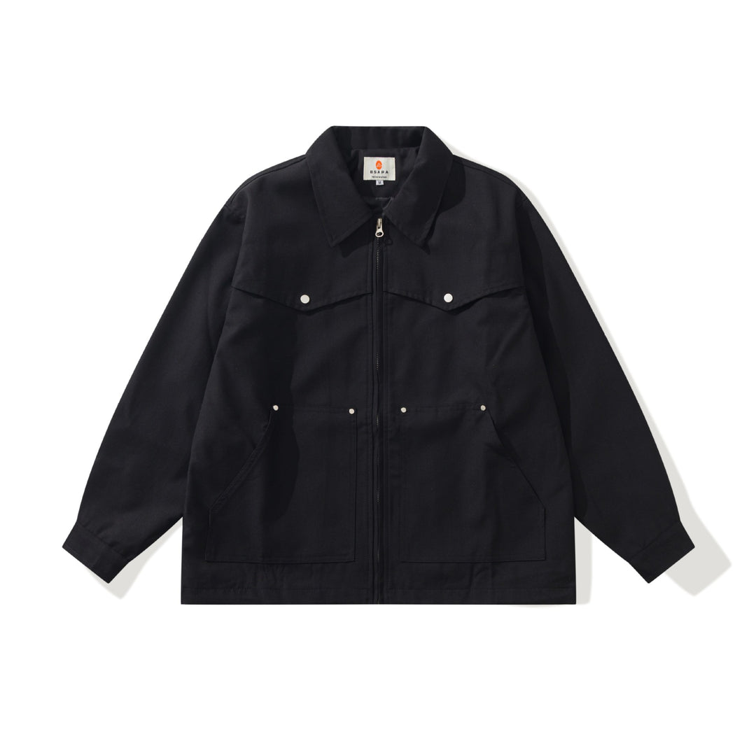 Men's Utility Chore Jacket with Full Zip and Large Flap Pockets Mune Fashion