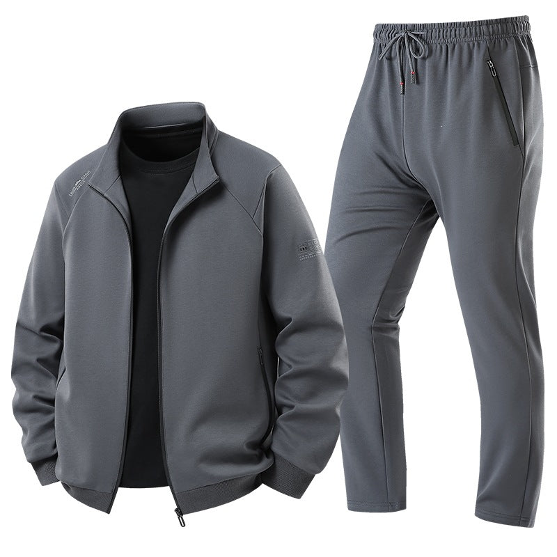 Men's Lightweight Casual Training Suit Set with Zip Jacket, Elastic Waistband & Zip Pockets Mune Fashion