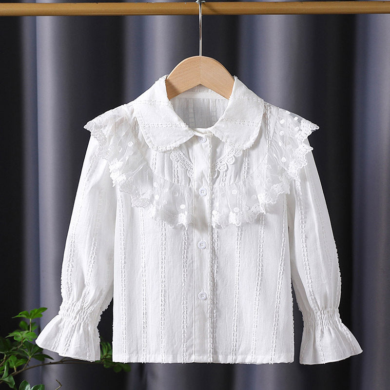 Girl's blouse with elegant ruffle decoration Mune Fashion