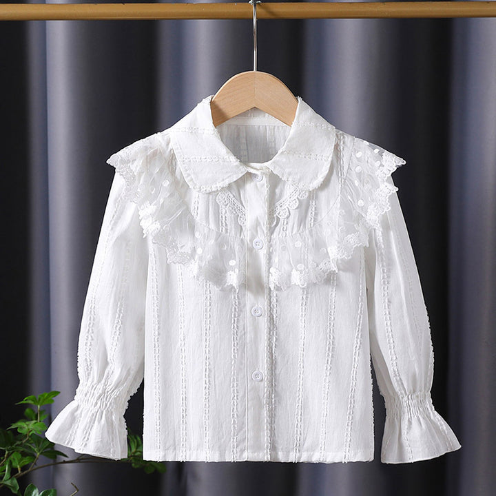 Girl's blouse with elegant ruffle decoration Mune Fashion