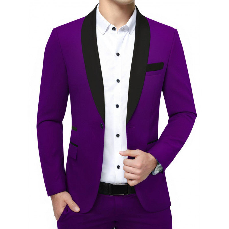 Men's Slim Fit Evening Suit Jacket in Tuxedo Style with Shawl Collar Mune Fashion