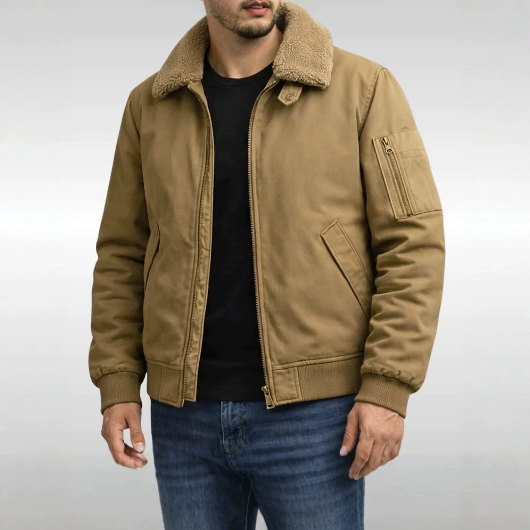 Men's Stylish Bomber Jacket with Fleece Lining