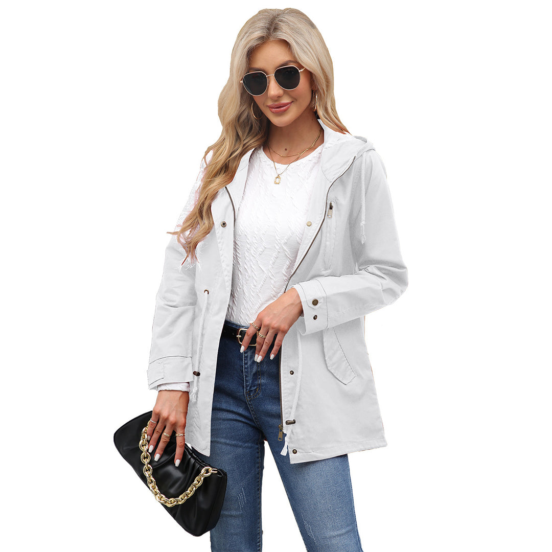 Women's lightweight parka with hood, drawstring and concealed zip Mune Fashion