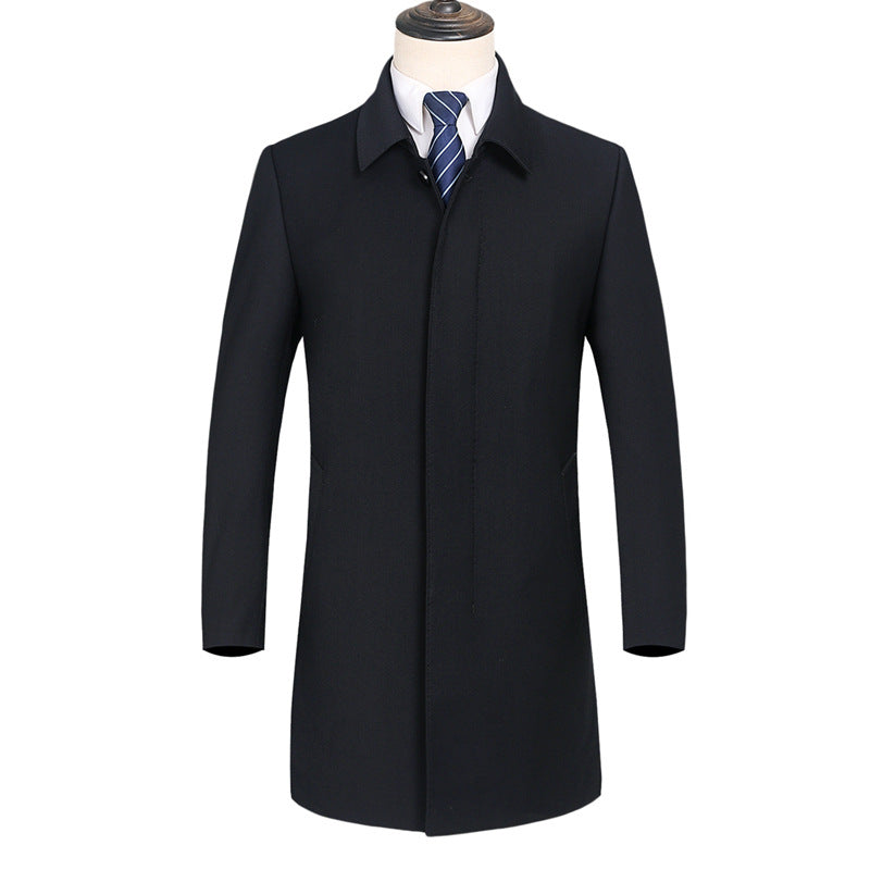 Men's Modern Business Coat with Light Thermal Lining and Straight Cut Mune Fashion