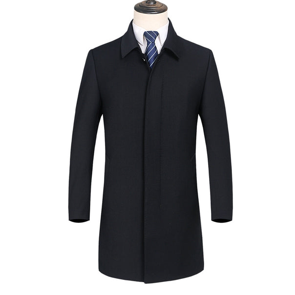 Men's Modern Business Coat with Light Thermal Lining and Straight Cut Mune Fashion