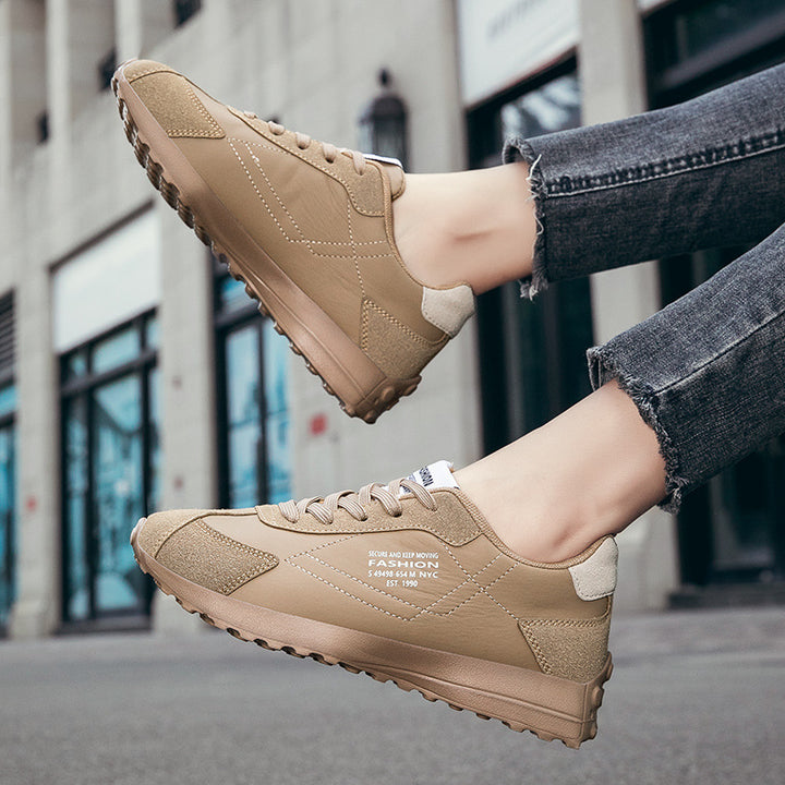 Ladies nan lightweight retro running sneakers made of synthetic leather and velour with padded heel support and non-slip tread sole Mune Fashion