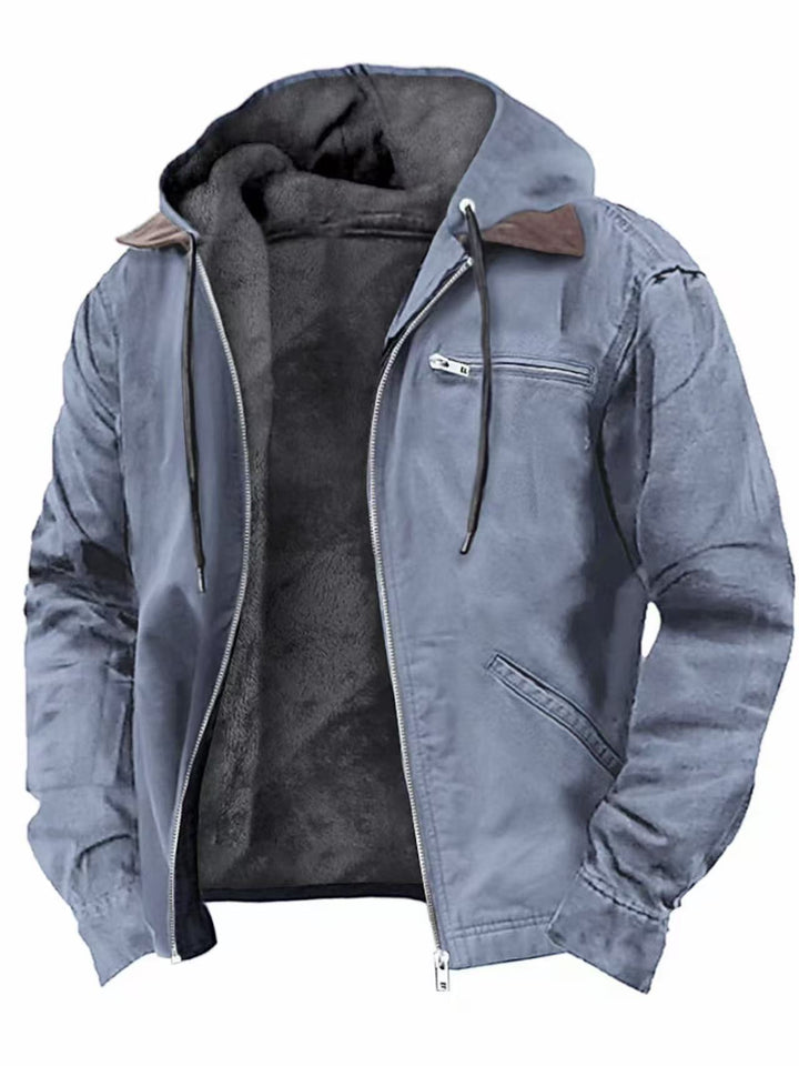 Men's padded hoodie jacket with teddy lining and durable canvas outer layer Mune Fashion