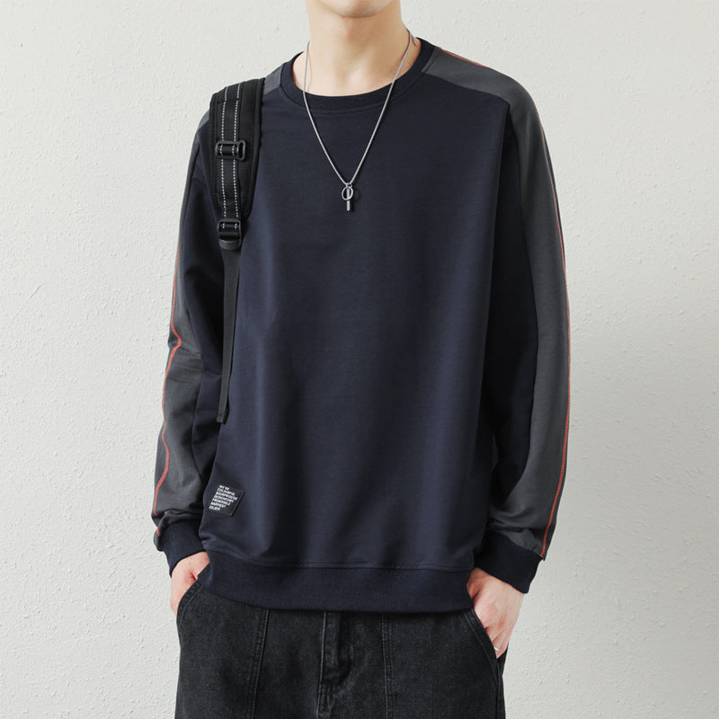 Men's Oversized Sweatshirt with Contrasting Sleeves, Flat Seam Details and Ribbed Cuffs Mune Fashion