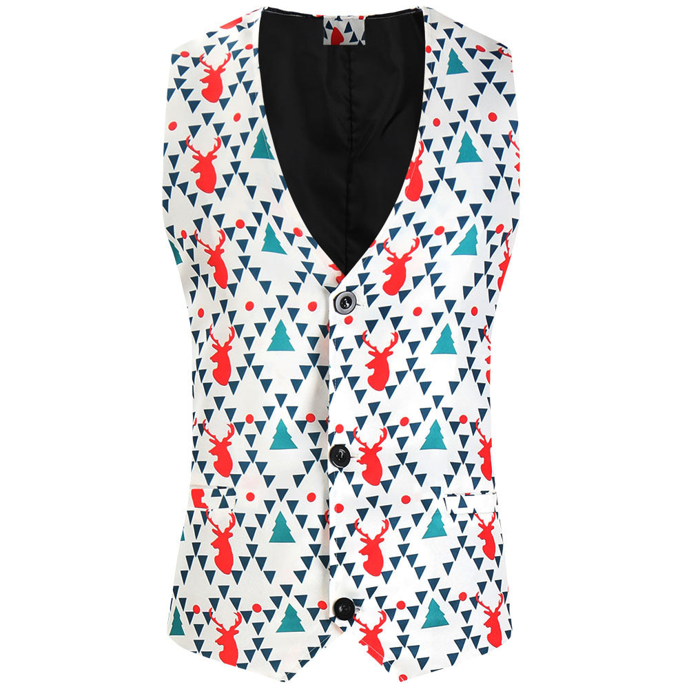 Men's Christmas Vest with Santa Allover Print and Tailored Fit Mune Fashion