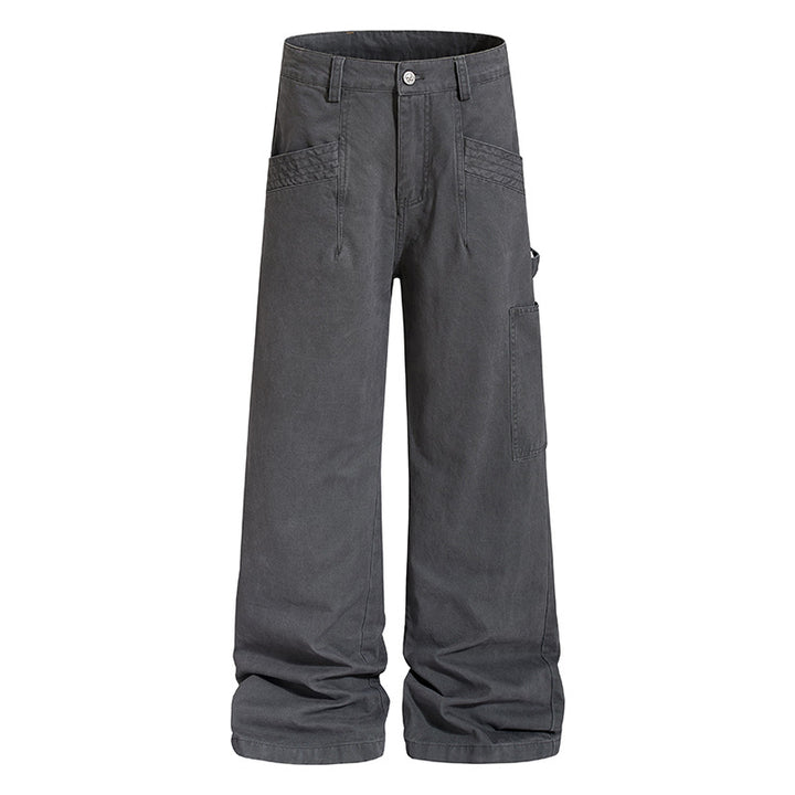 Women's Wide Cargo Palazzo Pants with Utility Pockets, High Waist and Casual Culotte Cut Mune Fashion