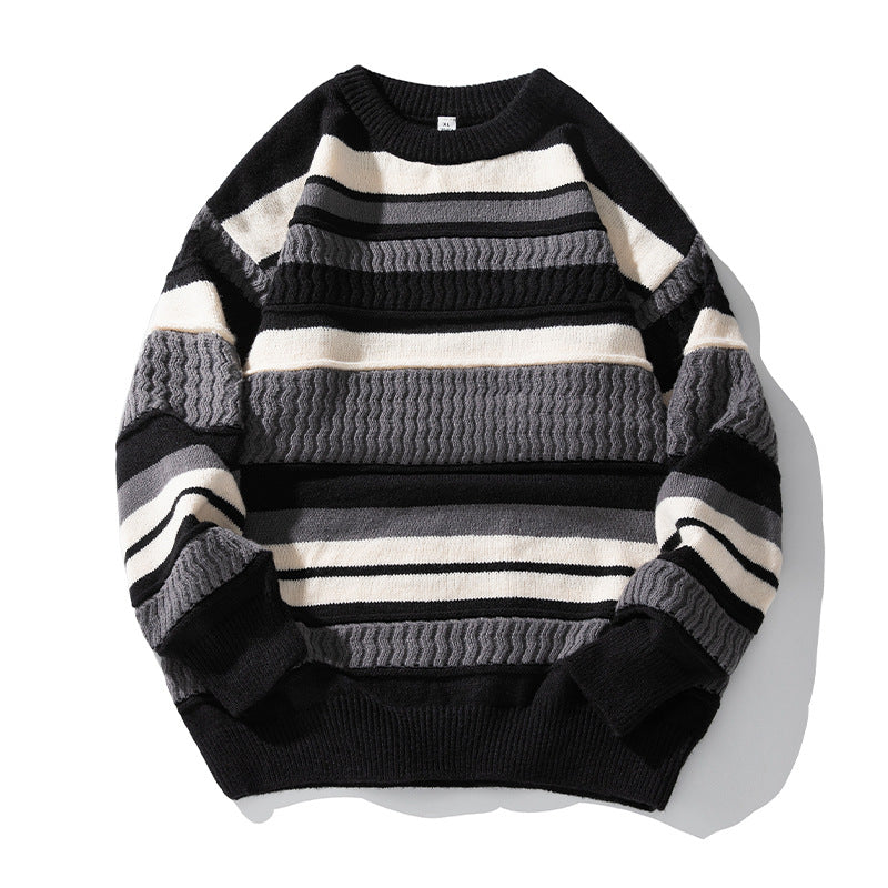 Unisex Structured Stripe Knit Sweater in Oversized Relaxed Fit Mune Fashion