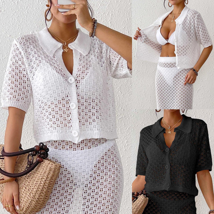 Women’s Casual Crochet Jumpsuit with Button Design Mune Fashion