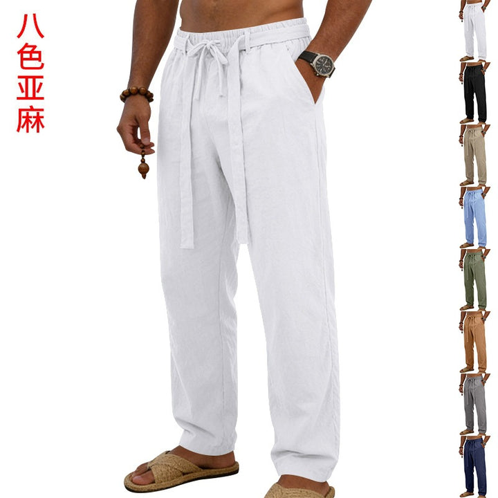 Men's Breathable Summer Relax Pants with Elastic Waistband, Drawstring and Side Pockets Mune Fashion