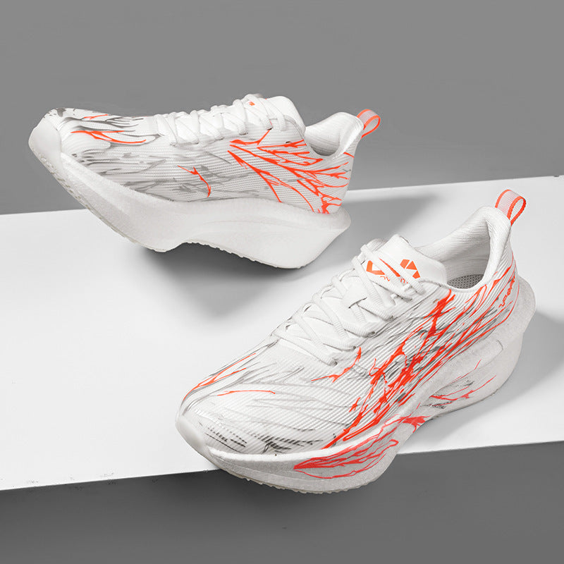 Unisex cushioned race platform running shoes with rocker midsole and breathable micro-mesh Mune Fashion