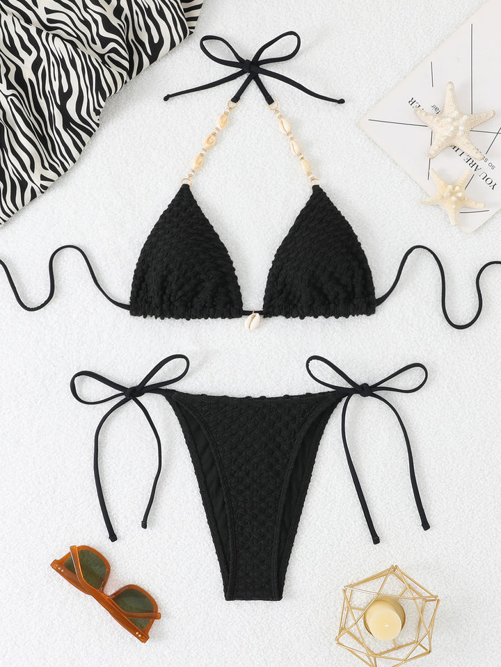 Women's braided bikini with decorative pearls Mune Fashion
