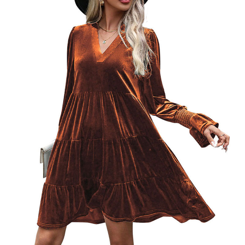 Women's Playfully Cut Dress with V-Neck Mune Fashion