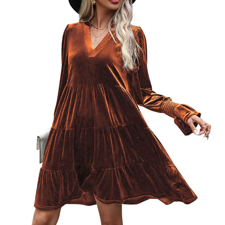 Women's Playfully Cut Dress with V-Neck Mune Fashion