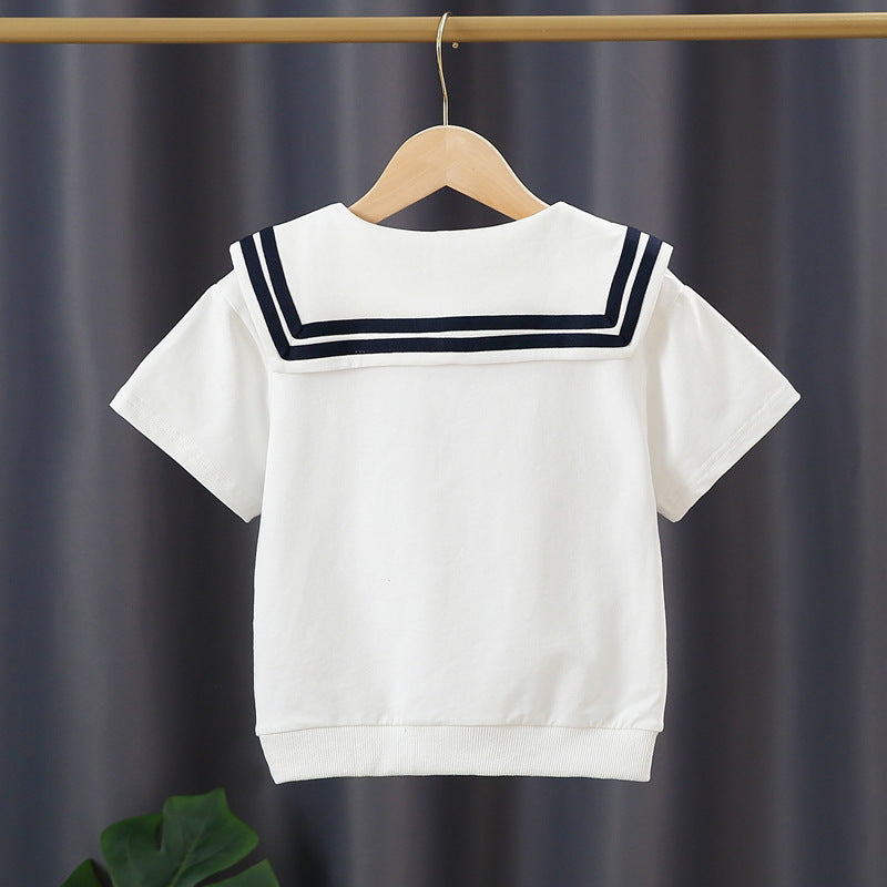 Girls sailor t-shirt with bow detail Mune Fashion